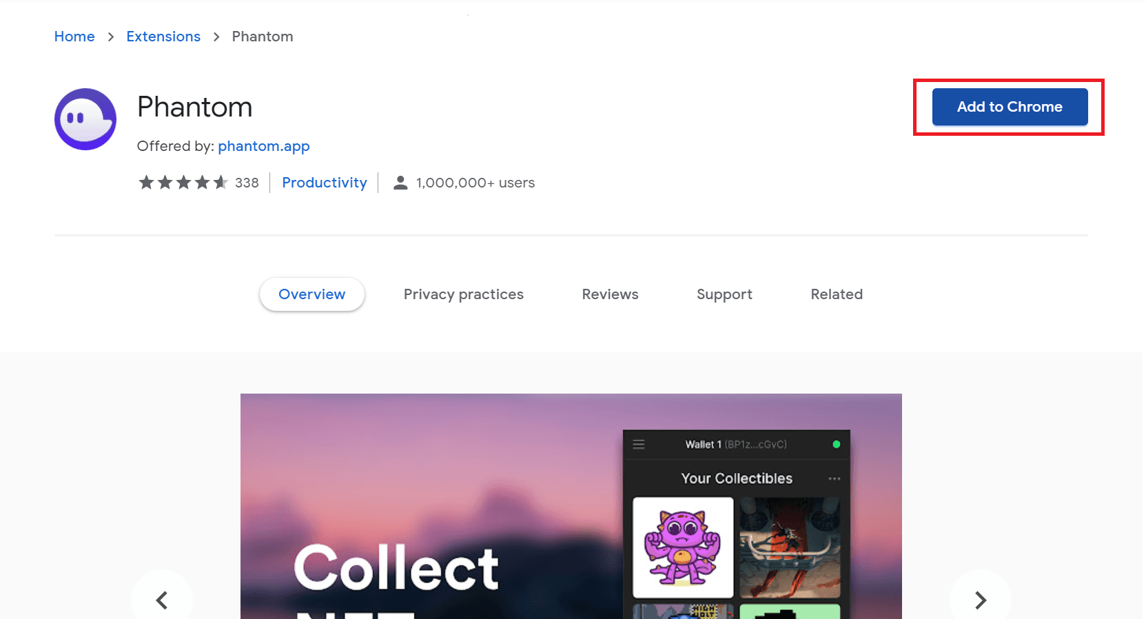 Add Phantom Wallet to Chrome