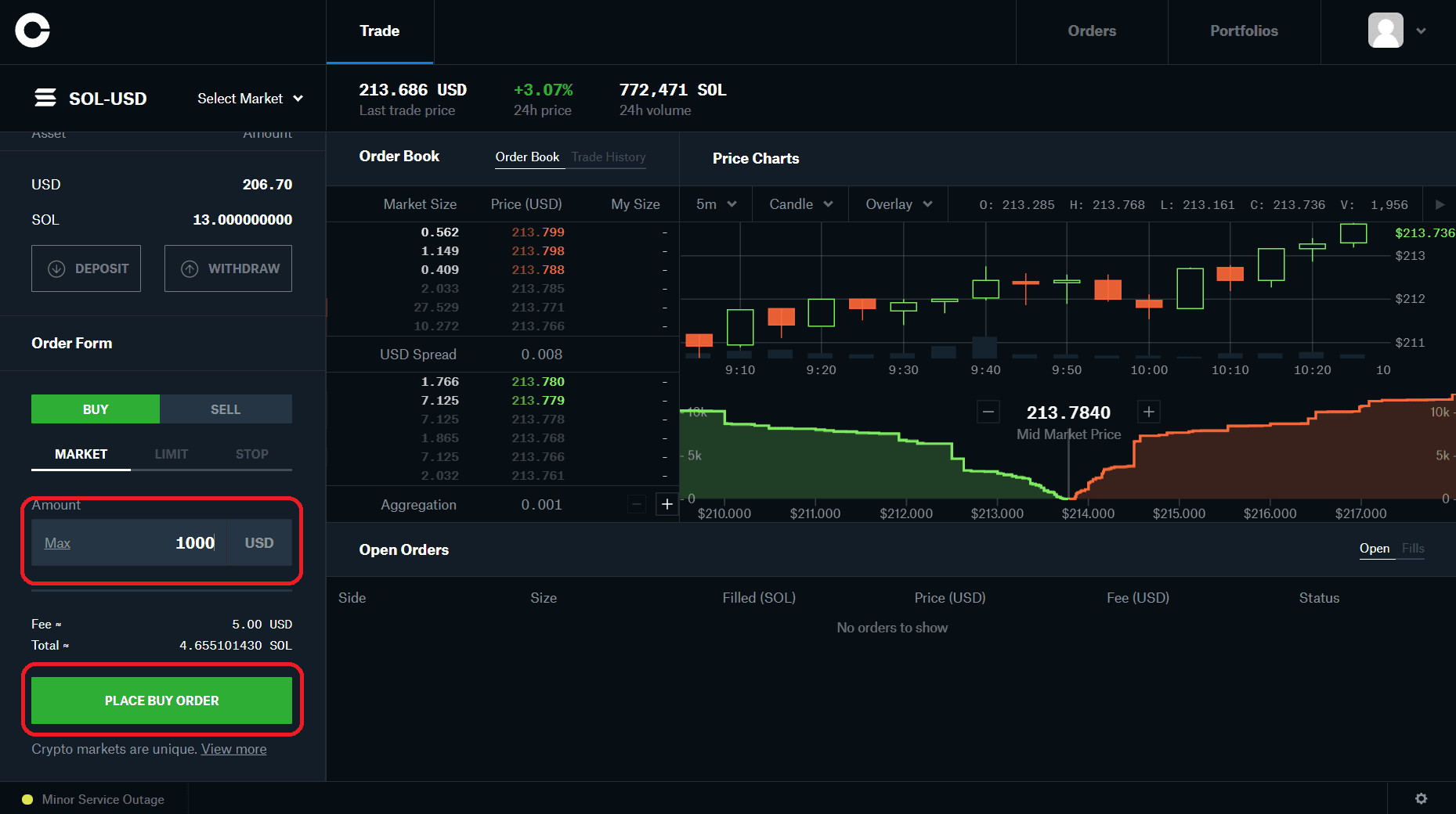 Buy SOL from exchange